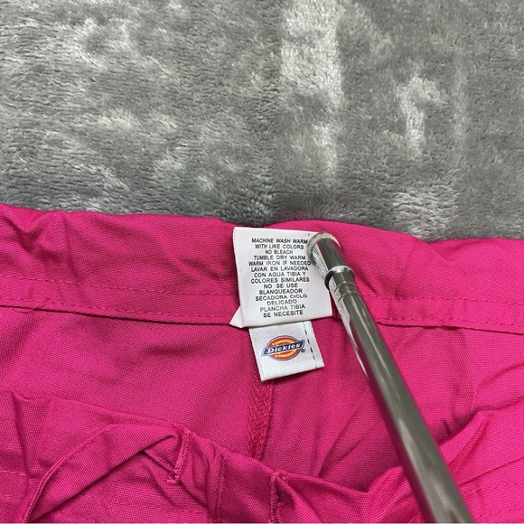 Dickies Scrub Bottoms Pants Women’s Large Easy Care Flare Solid Pink drawstring - Picture 3 of 9